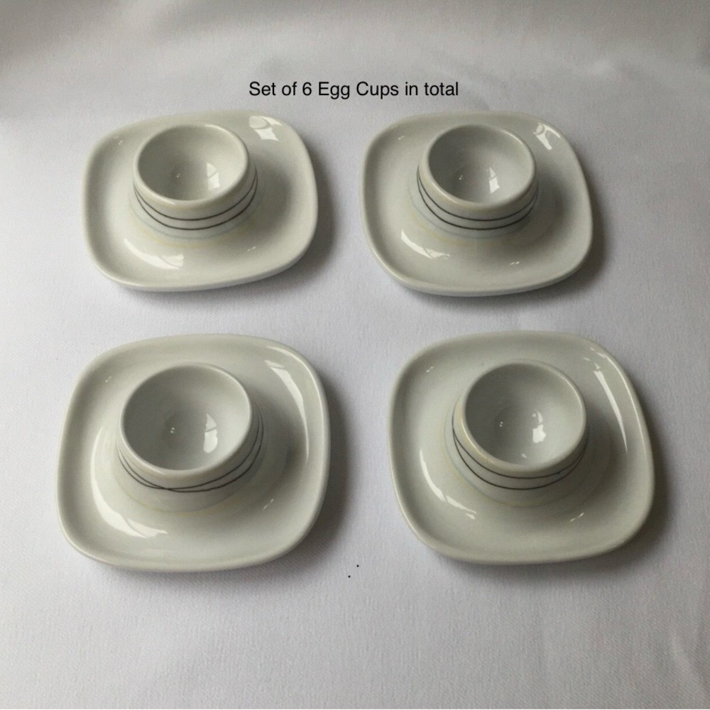 IKEA 365 Susan Pryke Drom
 Egg Cup Holder White With Stripes  
Set Of 6
